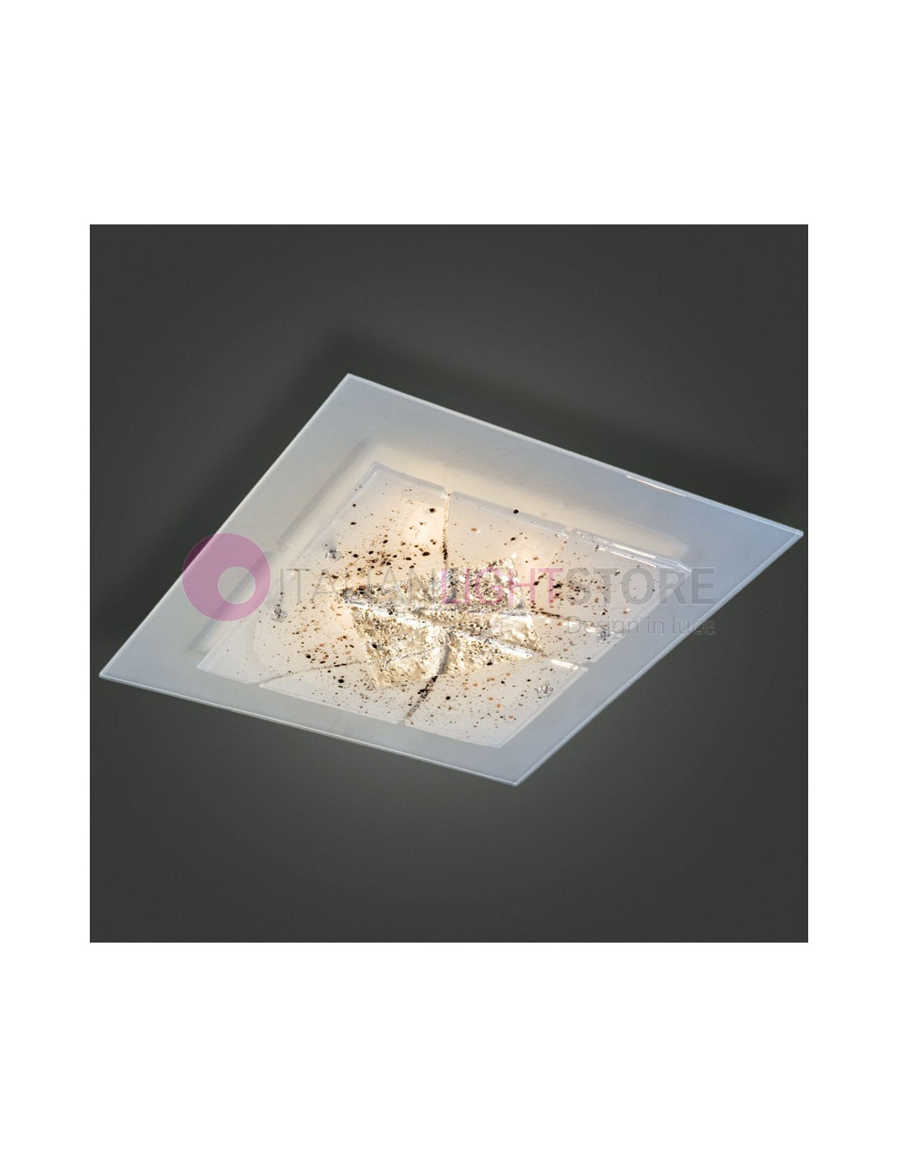 MIAMI PLATA FAMILAMP de la luz de Techo de Murano 60x60 de Cristal de Murano