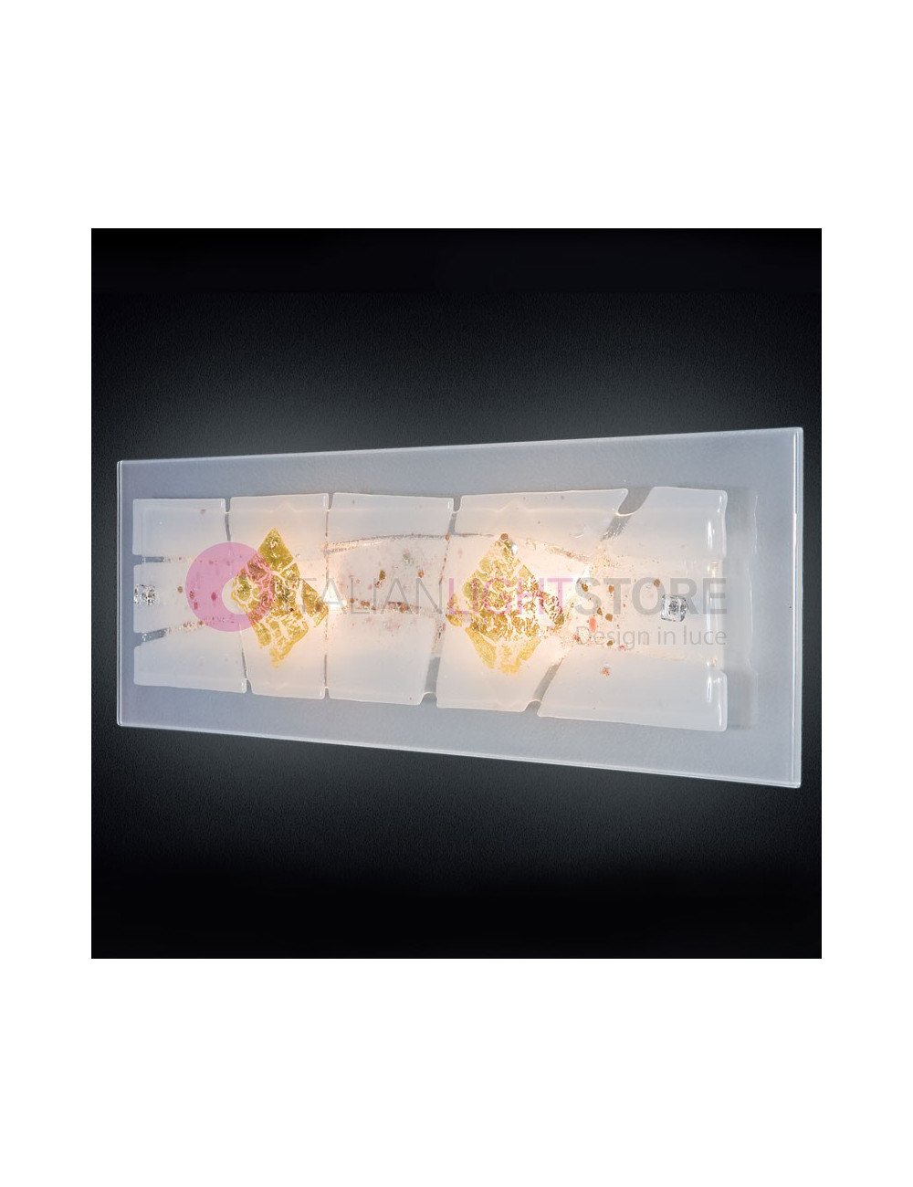 MIAMI GOLD FAMILAMP Wandleuchte Deckenleuchte aus Murano-Glas 60x20