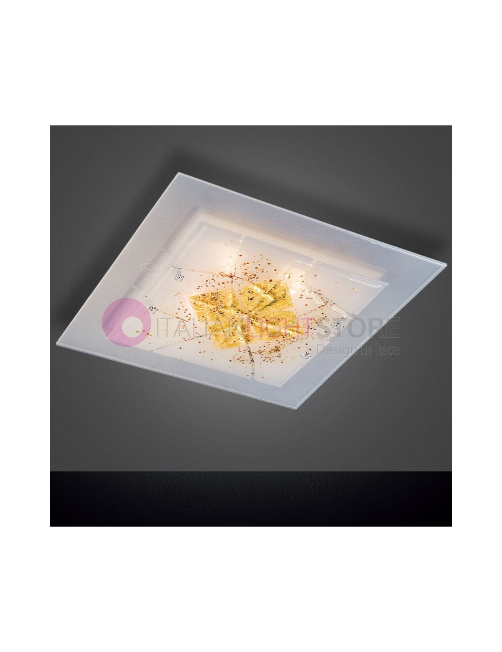 MIAMI ORO FAMILAMP de la luz de Techo de Cristal de Murano de 50x50
