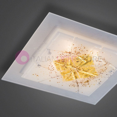 MIAMI ORO FAMILAMP de la luz de Techo de Cristal de Murano de 50x50