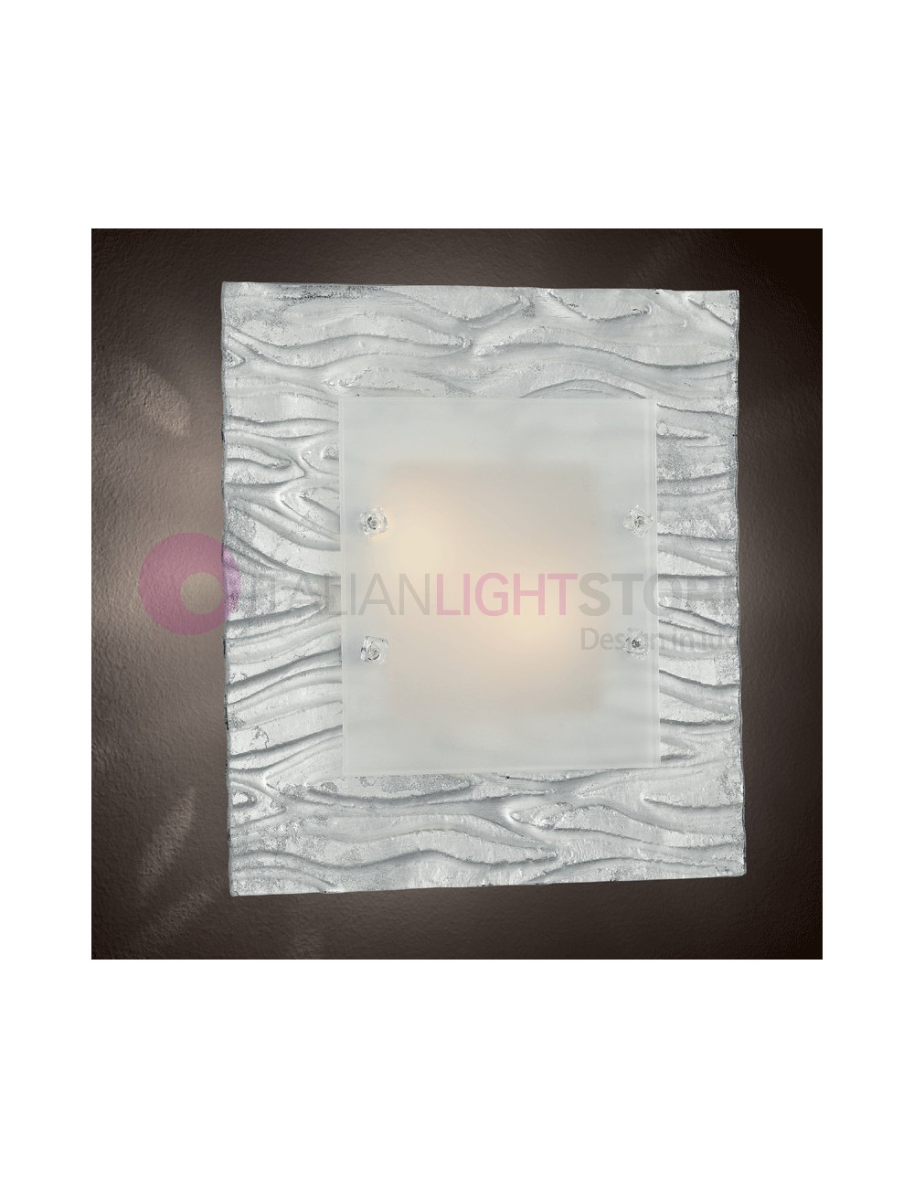 L'écorce de lumière de Plafond Lustre en Verre de Murano 40x40 Familamp