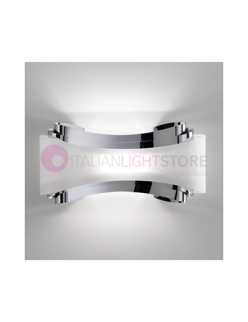 IONICA GLASS Lámpara de pared L.43 con forma de diseño moderno | Selene