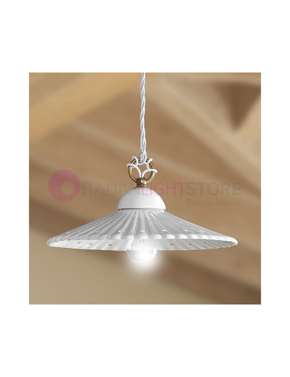 BELLAVISTA Chandelier D. 28 Ceramic Rustic Country | Ceramiche Borso