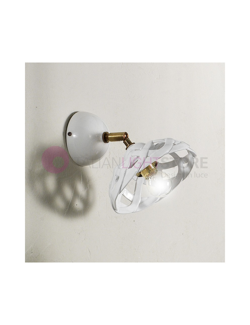 VIGNANOVA Wall-Lamp Ceramic Brass Rustic Country | Ceramiche Borso VIGNANOVA Wall-Lamp Ceramic Brass Rustic Country | Ceramiche Borso