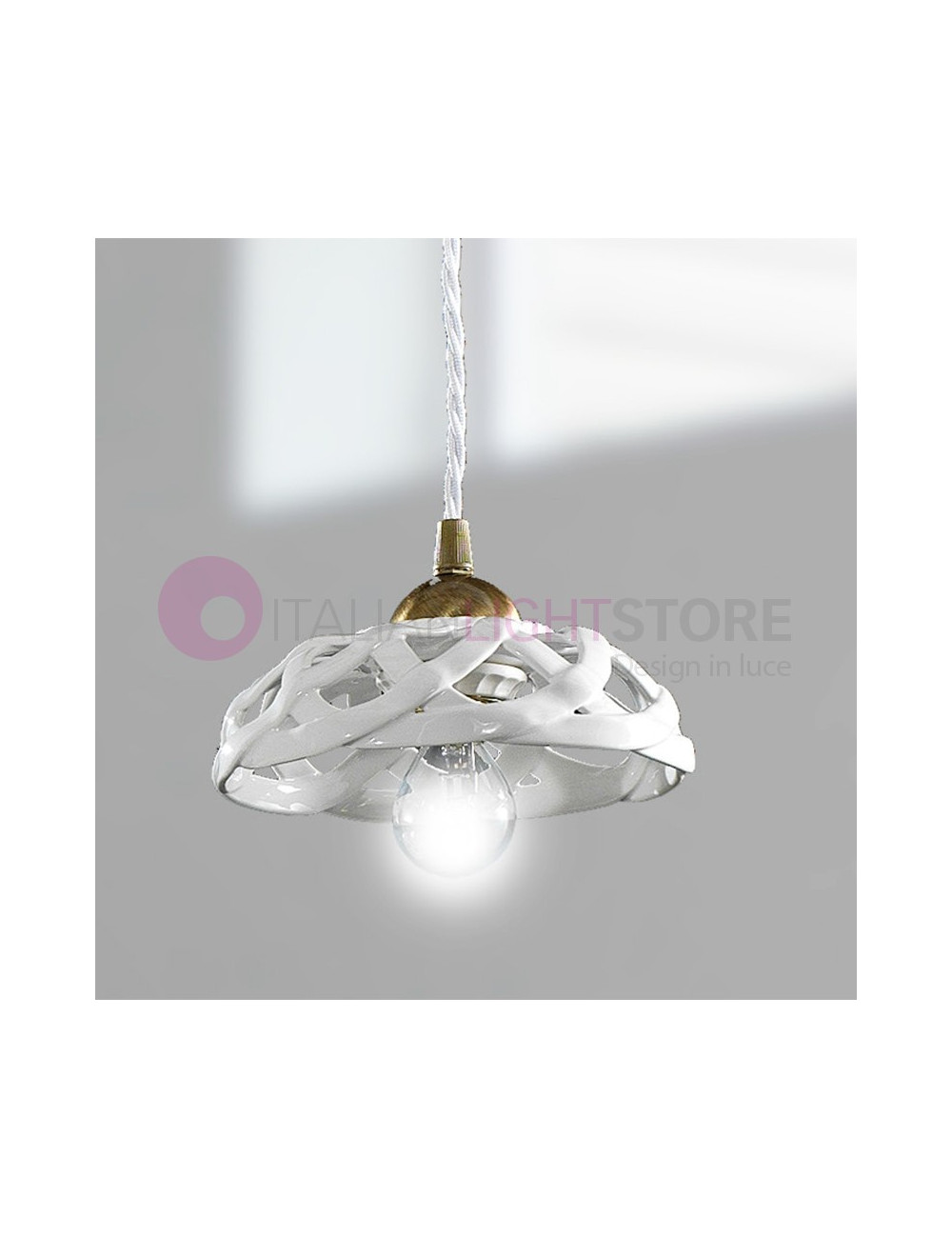 VIGNANOVA Mini Suspension D. 13 Ceramic Brass Country | Ceramiche Borso