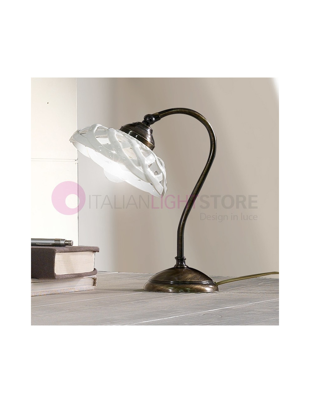VIGNANOVA Lampe de Table en Céramique en Laiton Rustique | Ceramiche Borso
