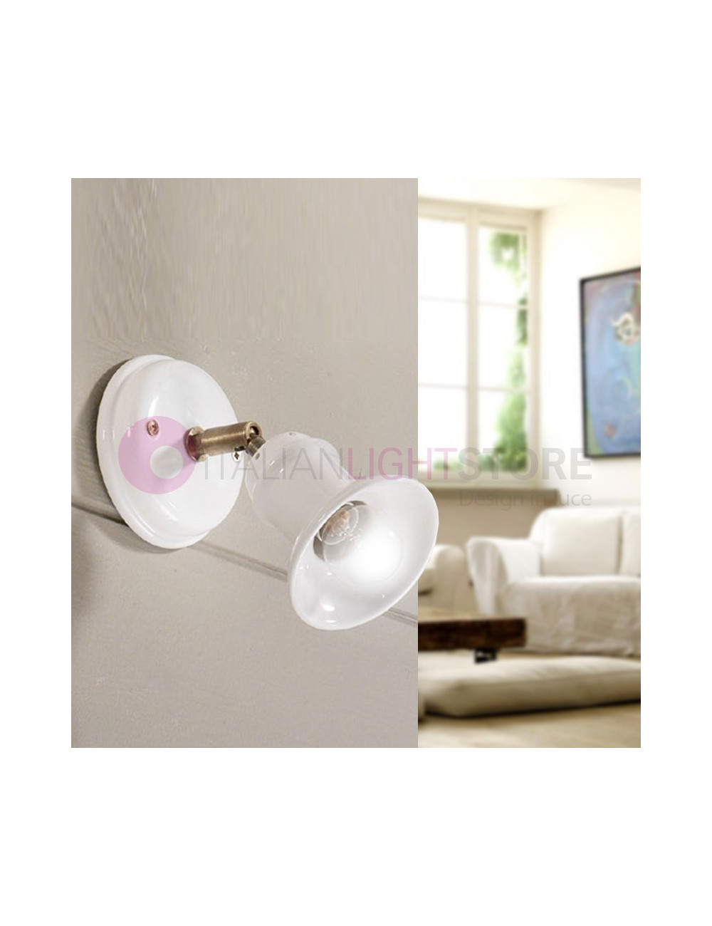 CANTUCCI-Lampe Wand Licht Einzelne Keramik-Messing - | Keramik-Borso