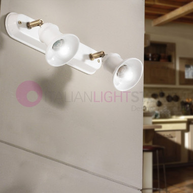 CANTUCCI Wall-Lamp 2 Lights Ceramic Rustic Country | Ceramiche Borso