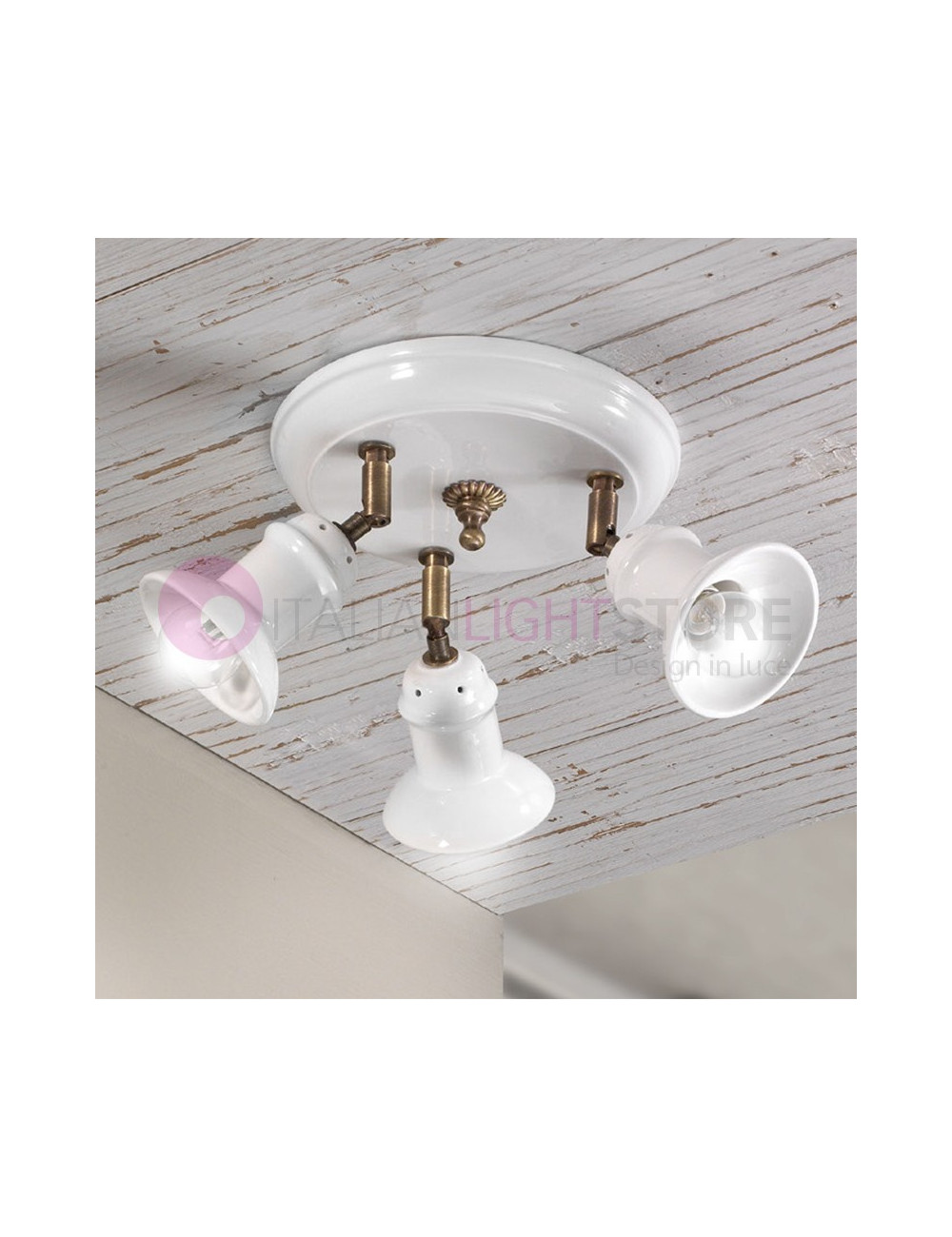CANTUCCI Ceiling light with 3 Lights D. 10 Ceramic Rustic Country | Ceramiche Borso