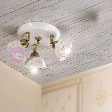 CANTUCCI Ceiling light with 3 Lights D. 13 Ceramic Rustic Country | Ceramiche Borso