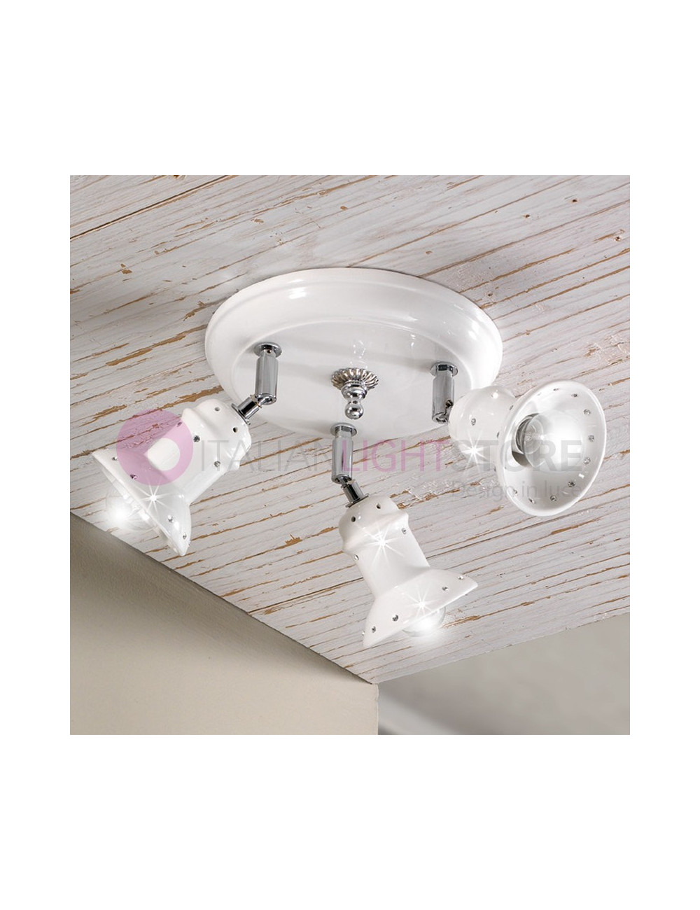 FLORENCE Ceiling lamp Ceramic Crystal Bohemia Country | Ceramiche Borso