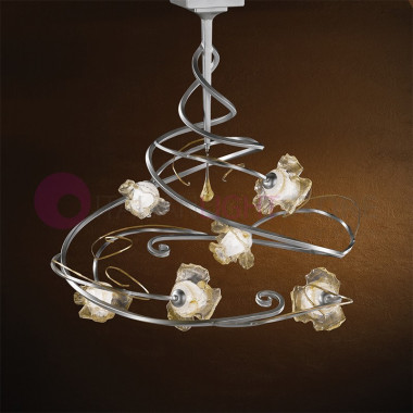 ROSE Modern Ceiling light with 6 lights in Forged Iron | Bellart