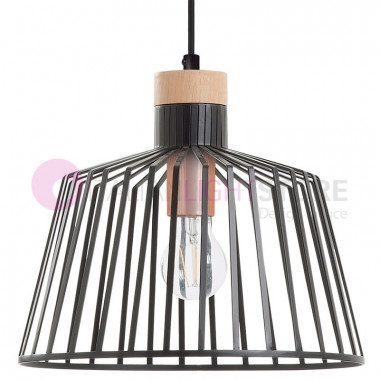 BAGUET - Lámpara de suspensión en madera y acero D.30 Modern Design | Grupo Novolux