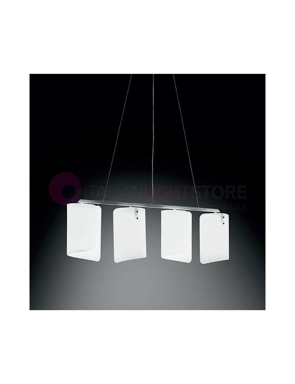 PAPIRO Suspension Lamp Cristallo Extra Chiaro L.85 Design Moderno | Selene