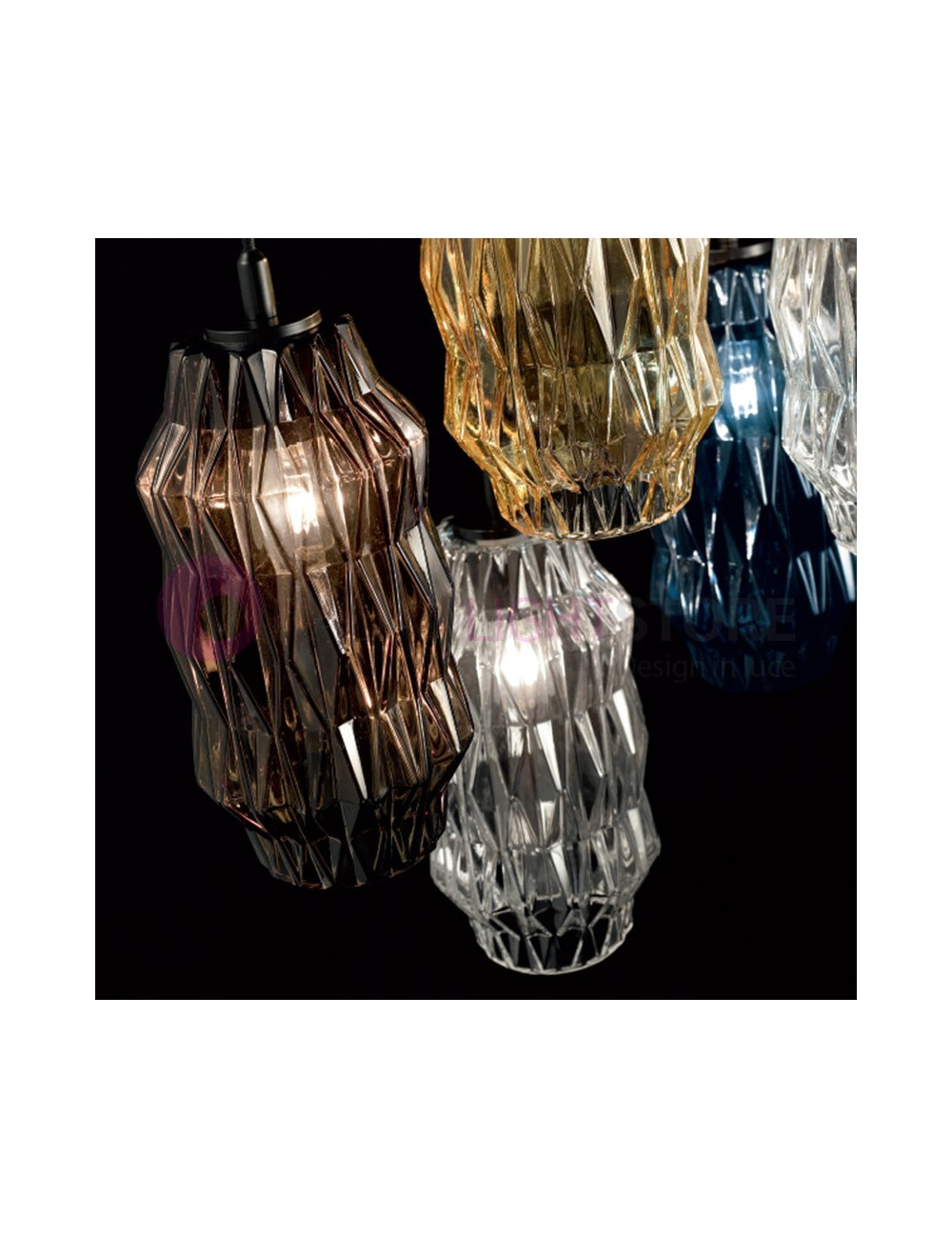 ORIGAMI Blown glass pendant lamp Modern design | Selene