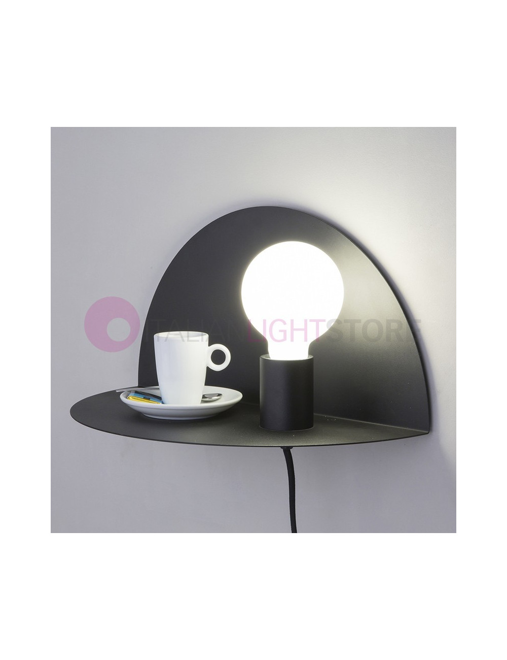 NIT Lampada a Parete con Lampadina a Vista Design Moderno | Faro NIT Lampada a Parete con Lampadina a Vista Design Moderno | Faro