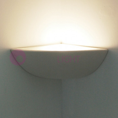 Angular Wall Light Upwasher Paintable Ceramic Plaster