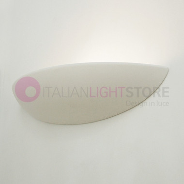 LISCIA/48 Wall Lamp Tray Curved Elongated In Decorable Plaster