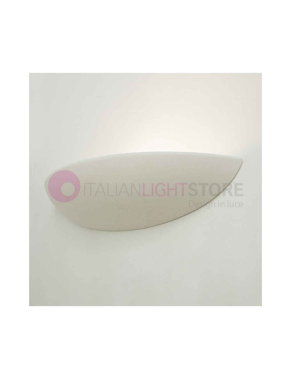 LISCIA/48 Wall Lamp Tray Curved Elongated In Decorable Plaster