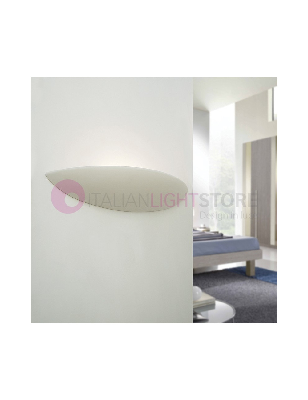 Wall lamp Liscia Lunga wall lamp in Plaster Decorable Ceramic