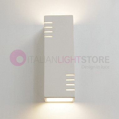 Vertical Wall Lamp Cube Double Emission Modern Design in Paintable Plaster
