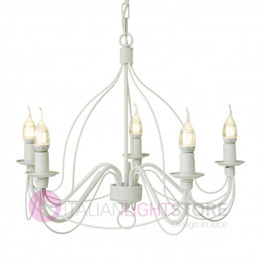 Lámpara flamenca Lámpara de hierro rústica con 5 luces