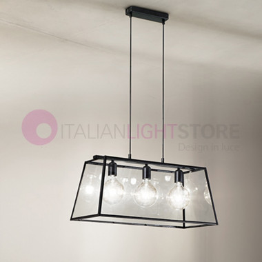 TOFFEE Lampada a Sospensione a 3 luci 70x30 Moderna Vintage| Perenz