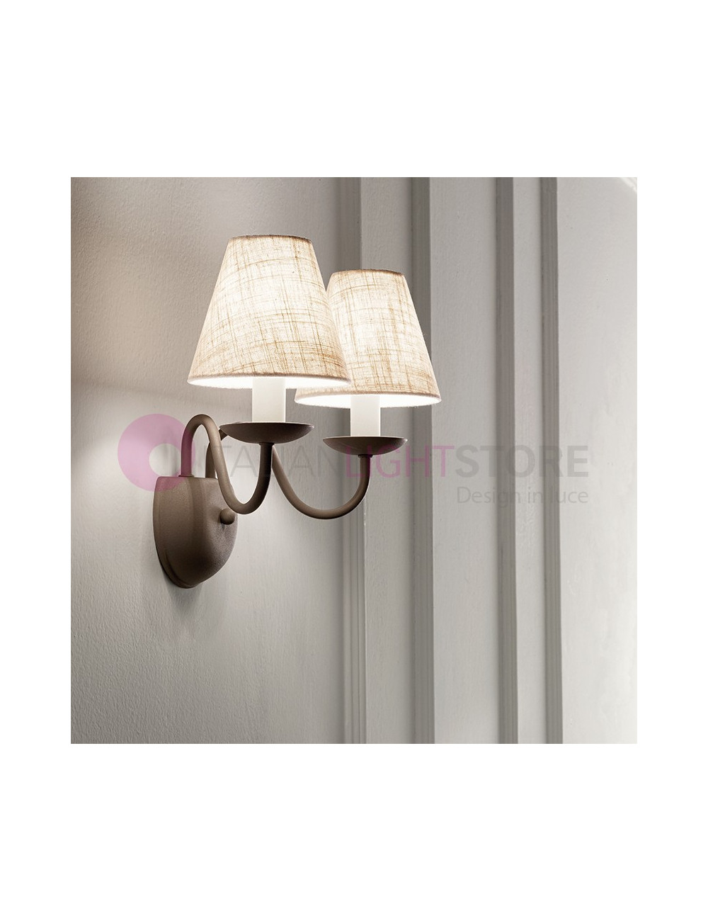 CHARME GREY Classic Wall Light 2 lights Flemish Style Rustic Country 6266TO PERENZ