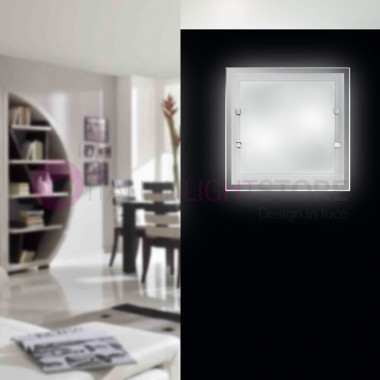 QUATRIS Moderna lámpara de techo y de pared 30X30 | de cristal blanco Perenz 5742B