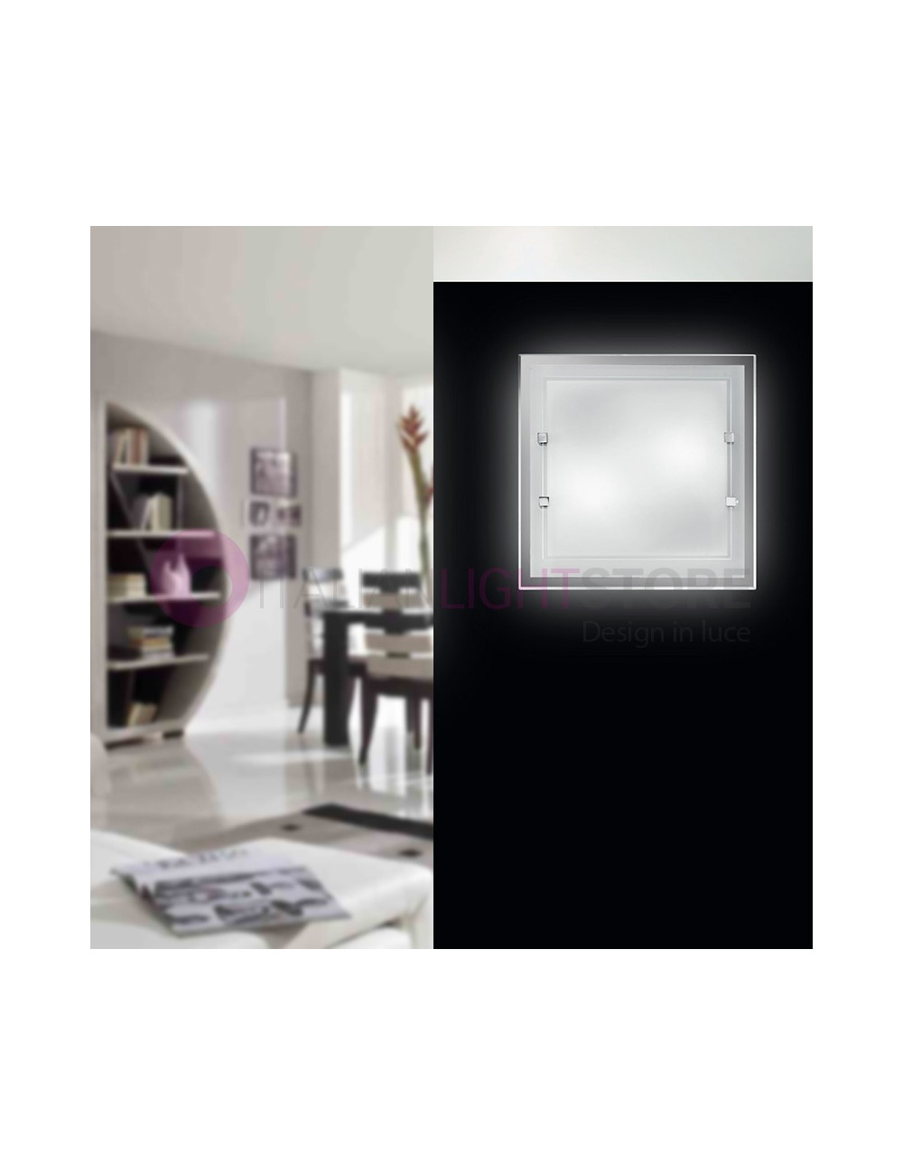 QUATRIS Modern Wand- und Deckendeckenleuchte 30X30 White Glass | Perenz 5742B