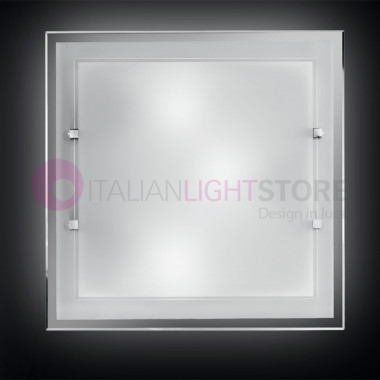 QUATRIS Moderna lámpara de techo y pared 40X40 Cristal blanco | Perenz 5744B