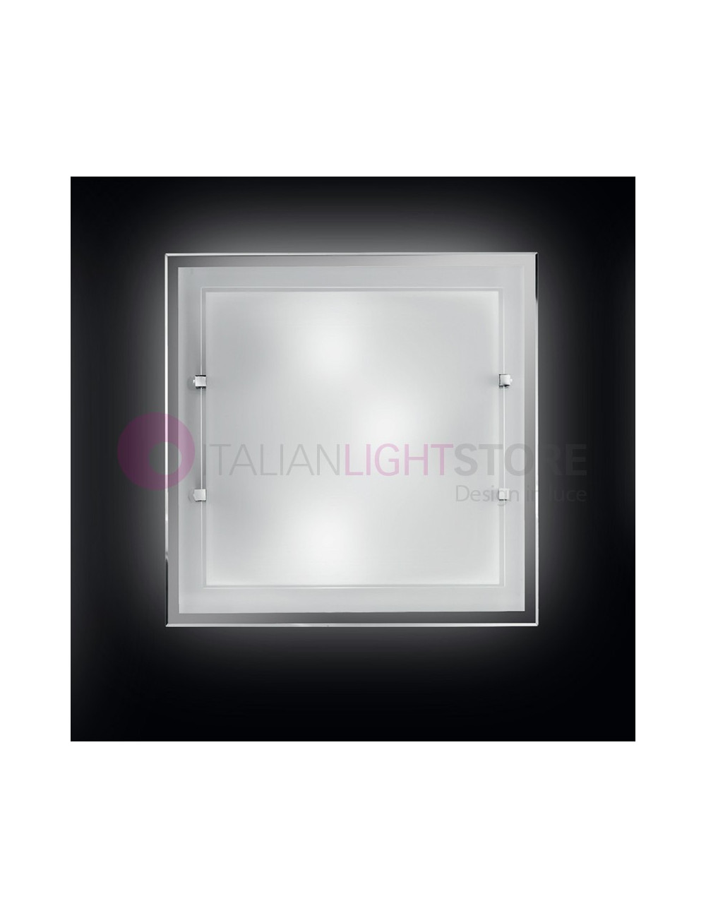 QUATRIS Plafoniera Moderna Parete e Soffitto 40X40 Vetro Bianco | Perenz 5744B QUATRIS Plafoniera Moderna Parete e Soffitto 40X40 Vetro Bianco | Perenz 5744B