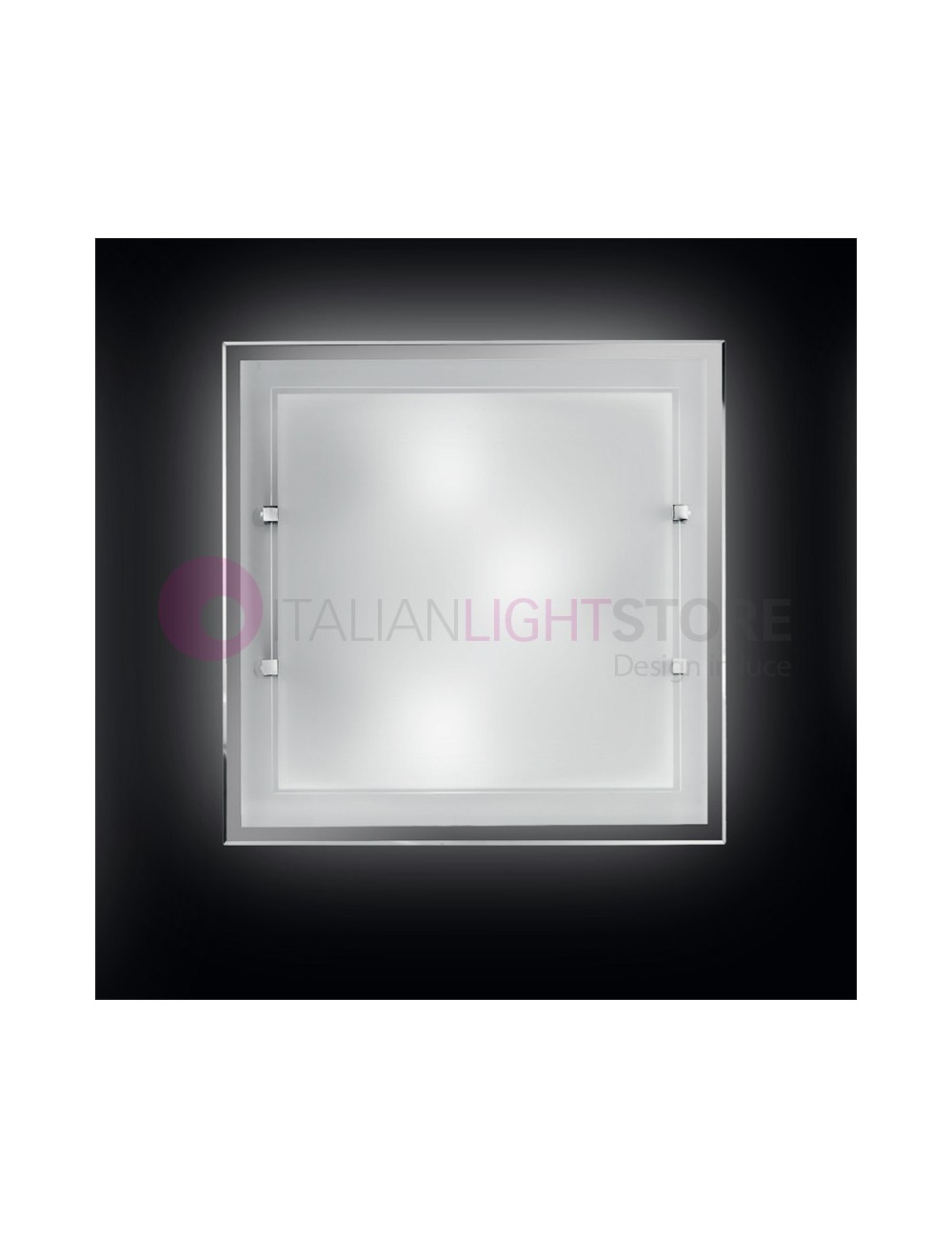 QUATRIS Moderna lámpara de techo y pared 40X40 Cristal blanco | Perenz 5744B