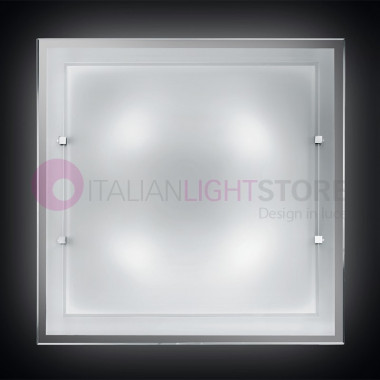 QUATRIS Modern ceiling lamp ceiling 50X50 white glass | Perenz 5746B