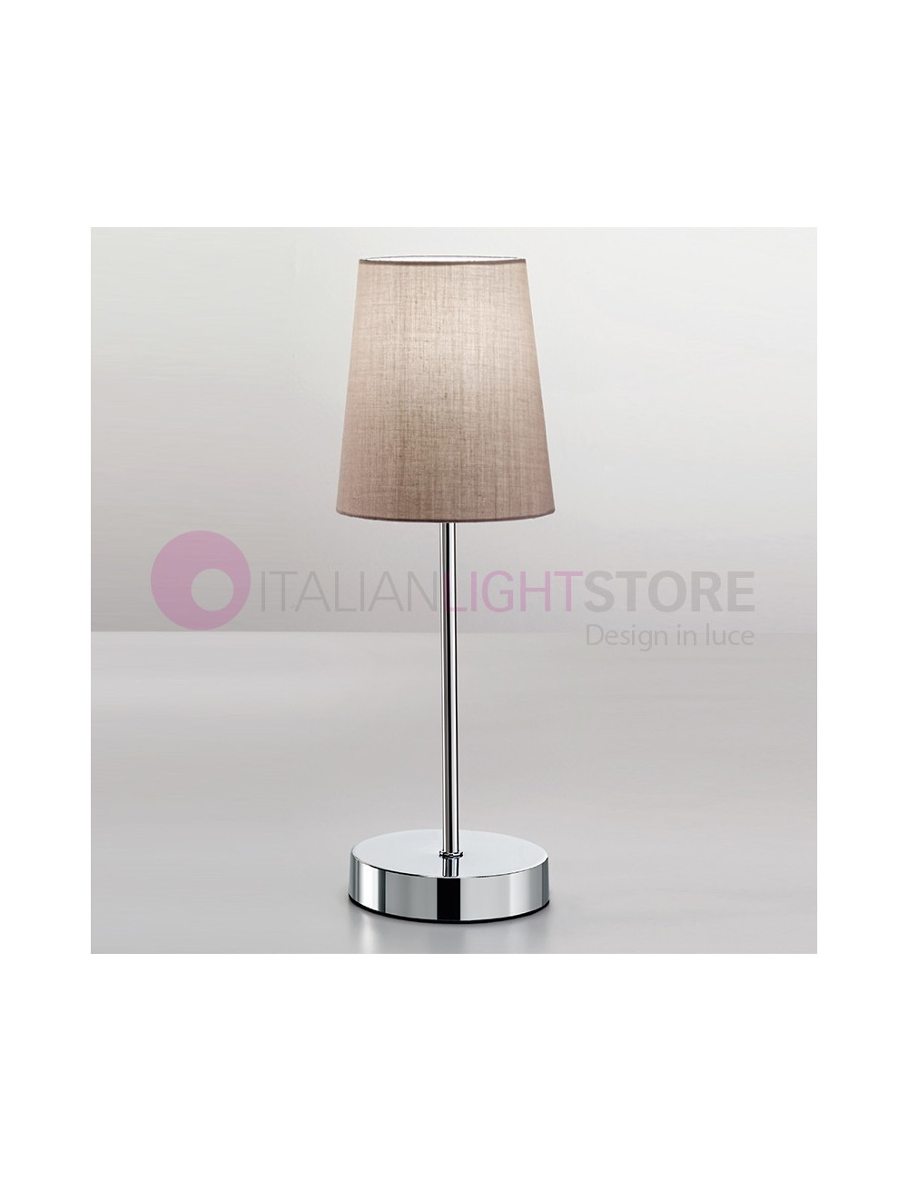 ROMANCE Chrome Bedside Lamp with Lampshade 6506 PERENZ