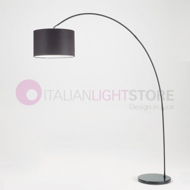 ARCADIA Modern arched floor lamp with lampshade d40 | Perenz 6304