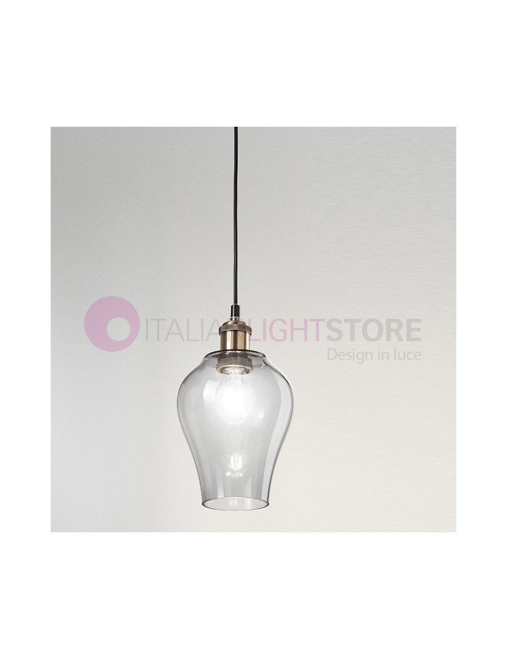 WIND Lampada a Sospensione in Vetro Soffiato Fumè Vintage  | Perenz 6436FU