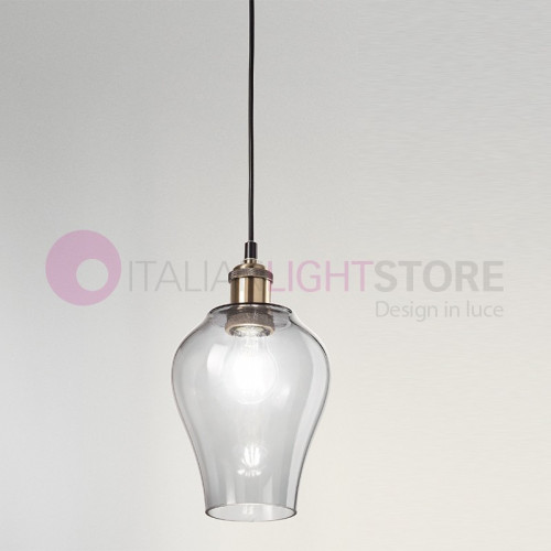 WIND Vintage lampe suspendue en verre soufflé fumé | Perenz 6436FU