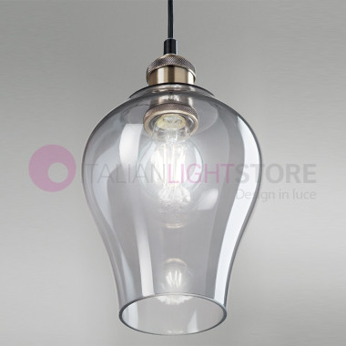 WIND - Lámpara de suspensión 5 luces en Vidrio Soplado Vintage | Perenz