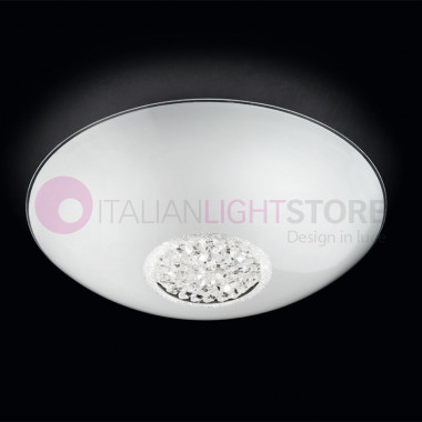 ARMONIA Lámpara de techo LED redonda D30 vidrio con cristales | Perenz