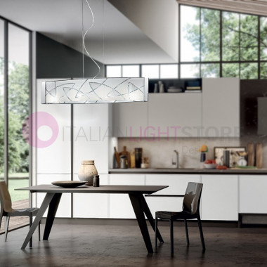 DELTA pendant Lamp Modern 72X16 Frosted Glass | Perenz