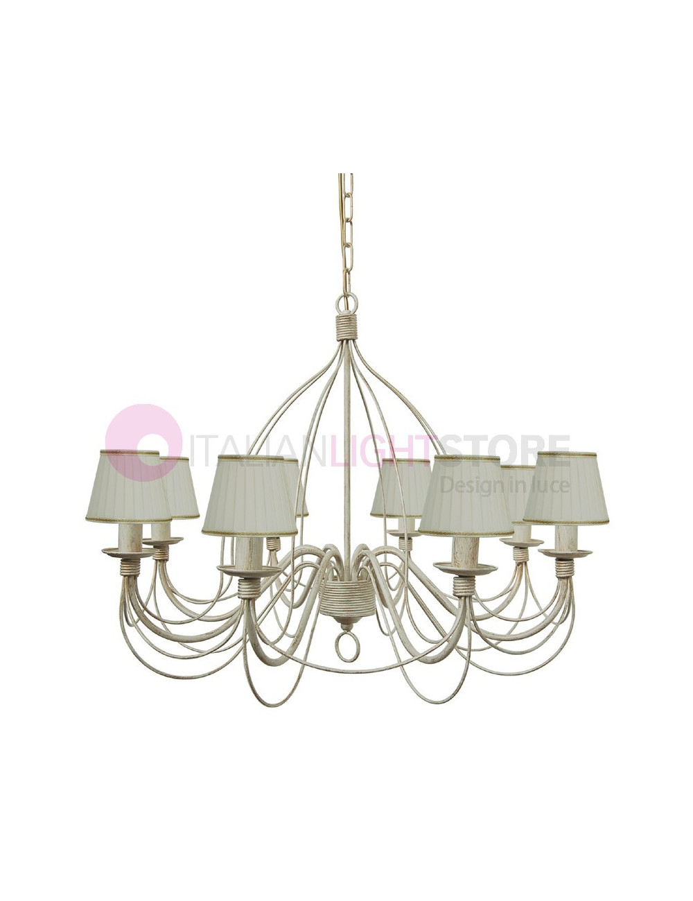 Flemish Traditional classic iron chandelier 8 lights with Lampshades