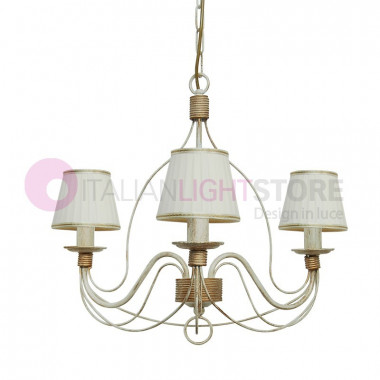 Flemish Rustic colored iron chandelier with lampshade lighting rustic country style