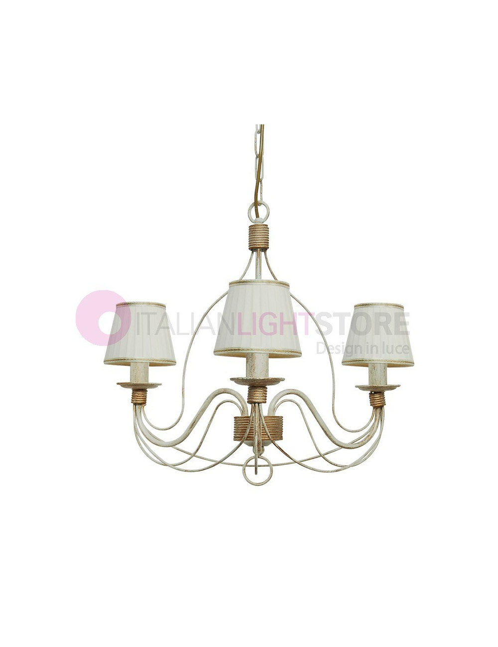 Fiammingo Lampadario rustico in ferro colorato con Paralume illuminazione stile rustico country