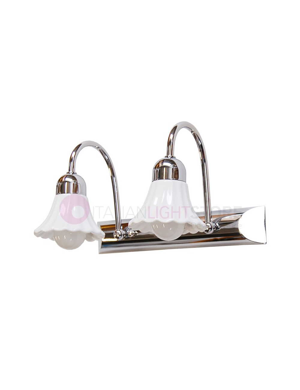 DEA Applique da Parete a 2 Luci Ceramica Bianca illuminazione bagno specchio DEA Applique da Parete a 2 Luci Ceramica Bianca illuminazione bagno specchio