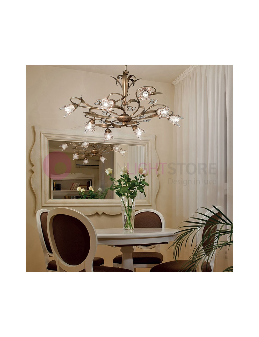 SOFIA Classic Style Rustic Chandelier 8 Lumières