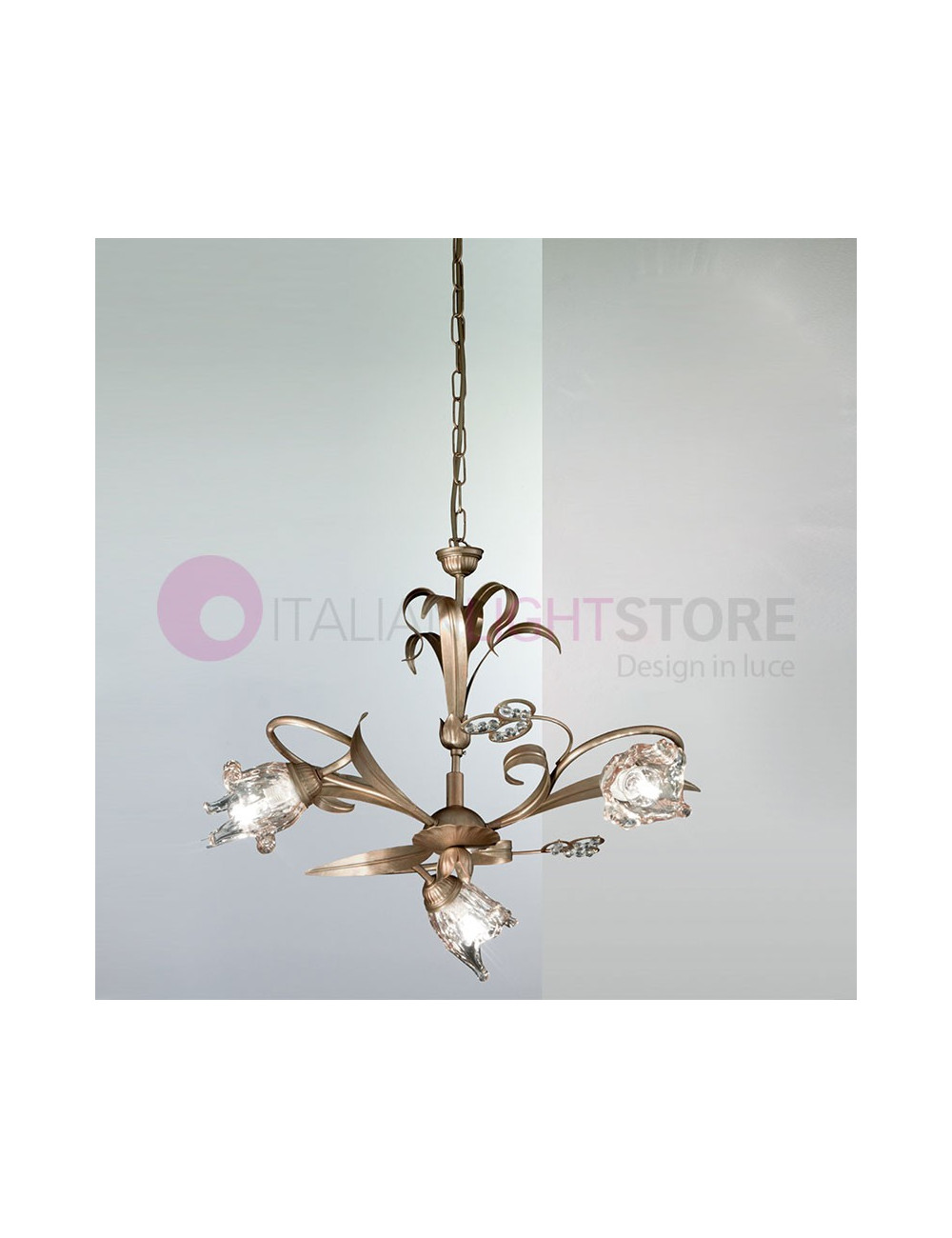 SOFIA Classic Style Rustic Chandelier 3 Lumières