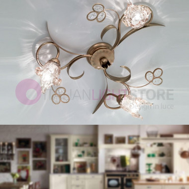 SOFIA Wall and Ceiling Lamp Ceiling Lamp 3 Lights Classic Style Rustic
