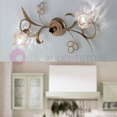 SOFIA Wall and Ceiling Lamp Ceiling Lamp 2 Lights Classic Style Rustic