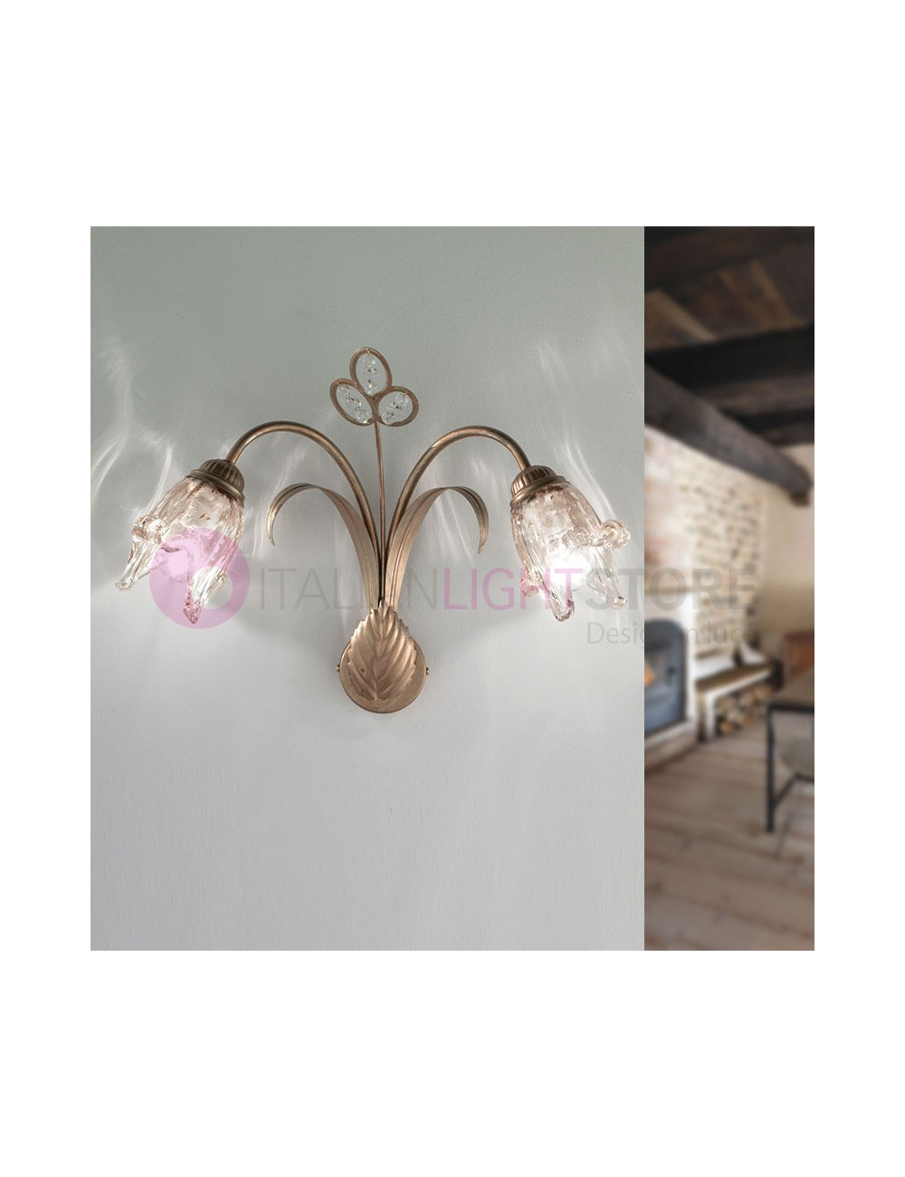 SOFIA Wall Lamp Wall Lamp 2 Lights Classic Style Rustic